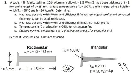 a straight fin fabricated from 2024 aluminum alloy k 185|aluminum straight fin diagram.